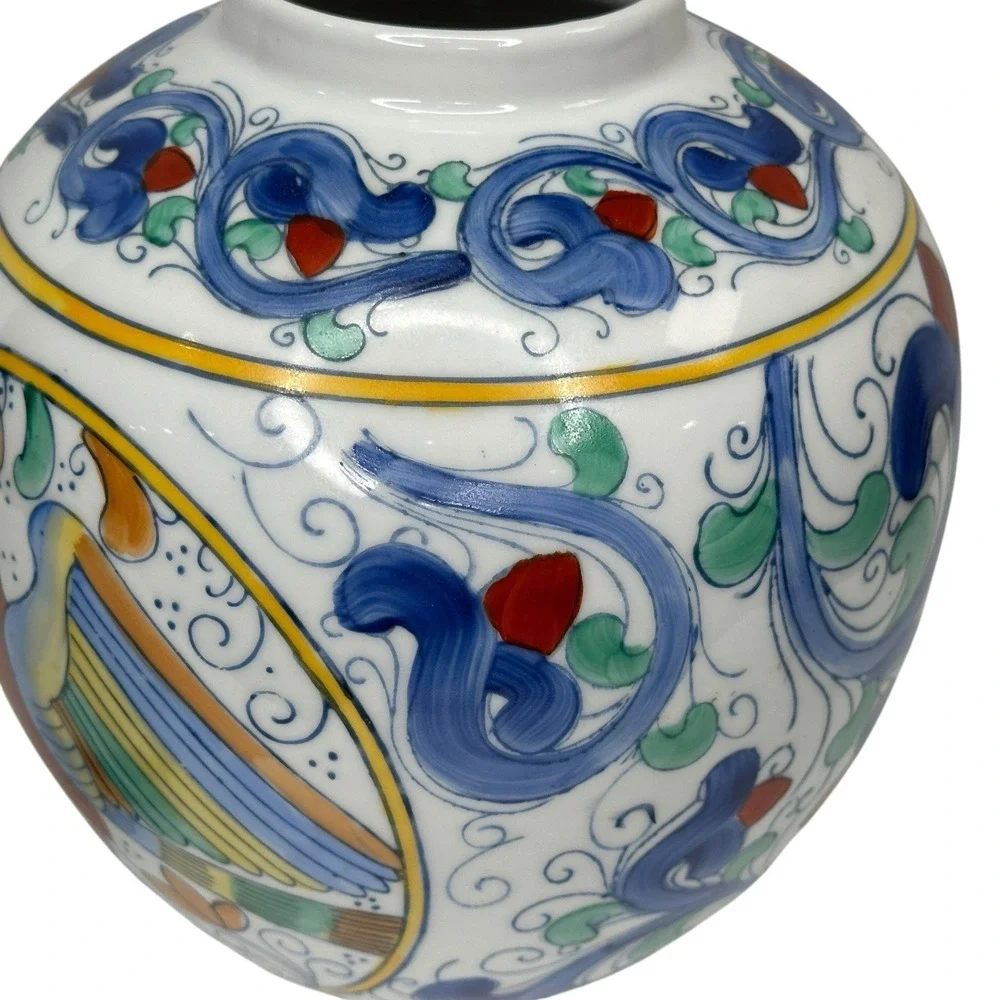 Ginger Jar Mid Century Chinese  - Floral Birds Parrot - World Bank Era